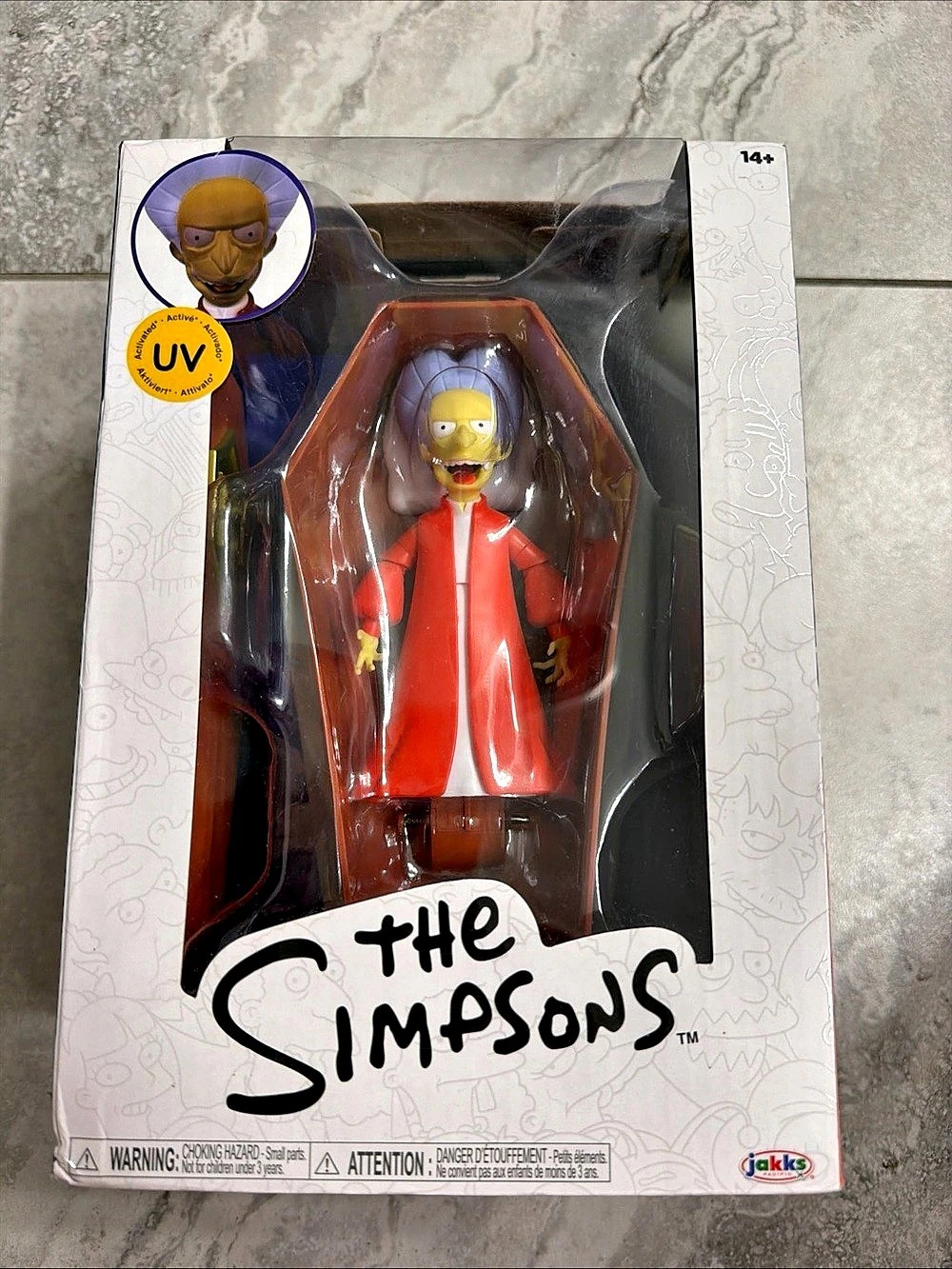 The Simpsons Vampire Mr. Burns Action Figure Red Purple